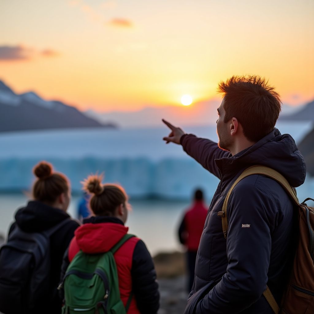 Guía explicando sobre conservación a grupo de visitantes
