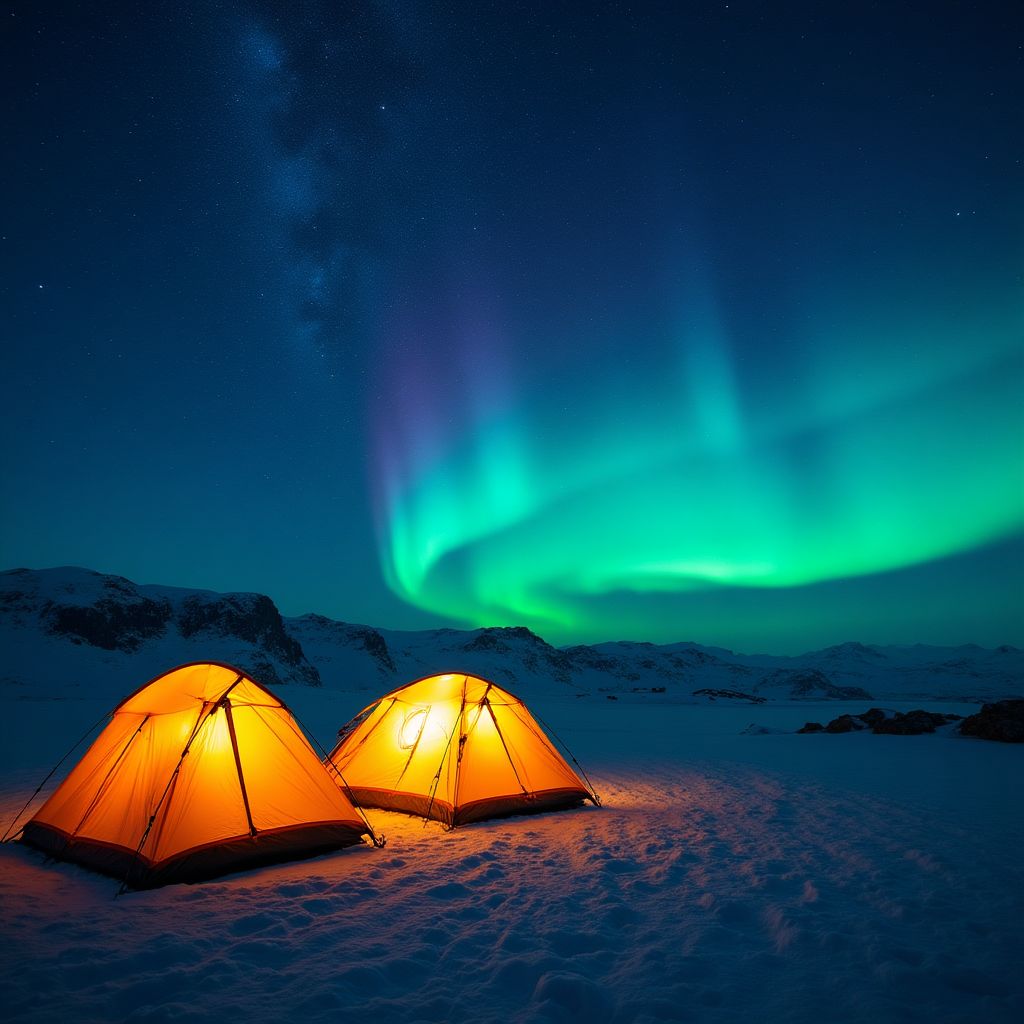 Campamento bajo estrellas en Patagonia