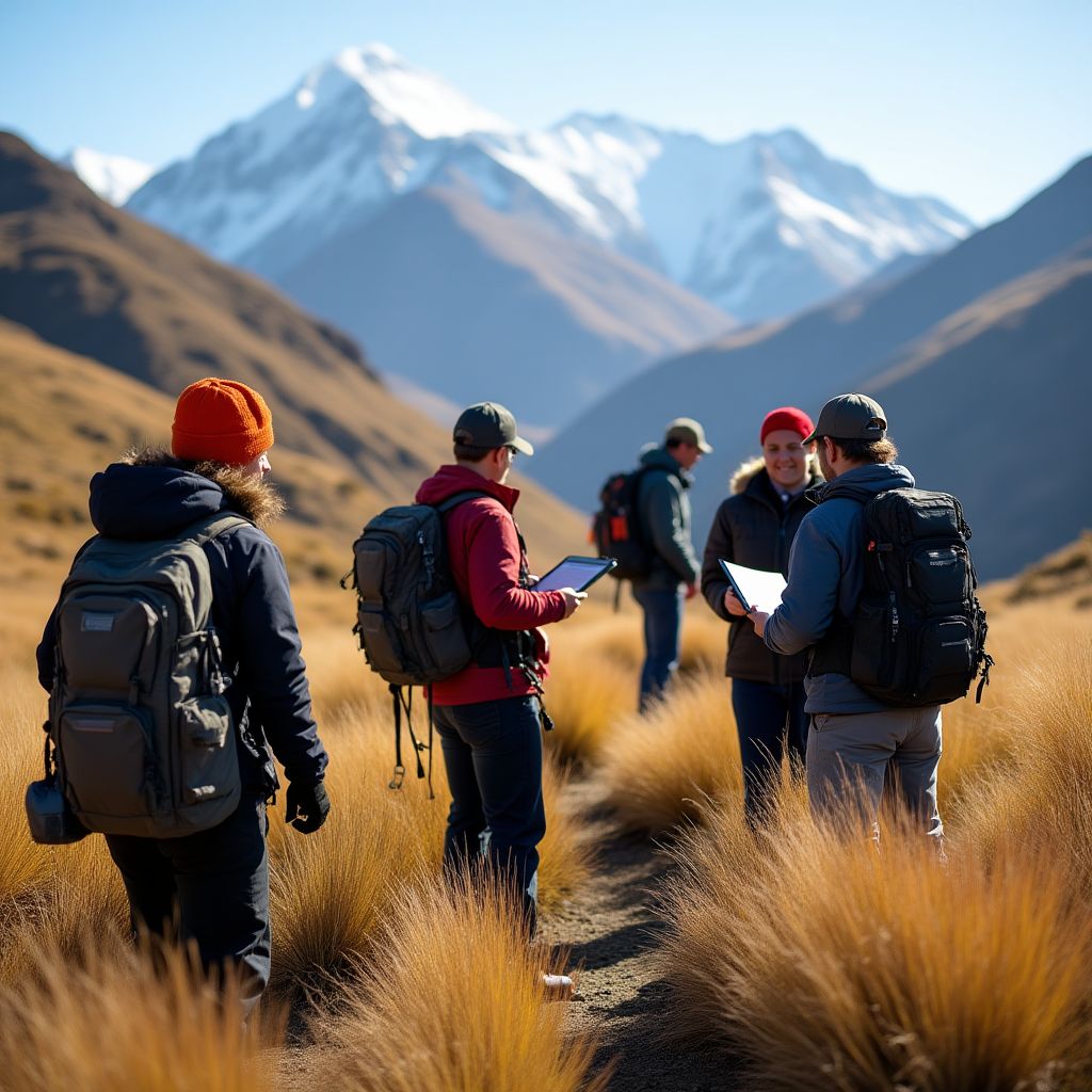 Científicos trabajando en proyecto de conservación